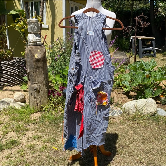 1960s Vintage Round House Patched Striped Overalls - Picture 9 of 9